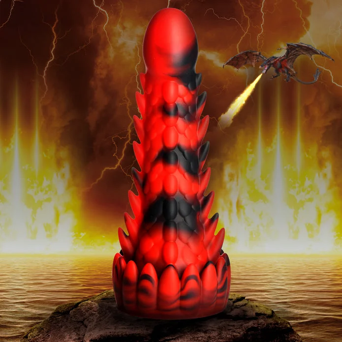 dildo charging accessories-Demon Rising Scaly Dragon Silicone Creature Dildo