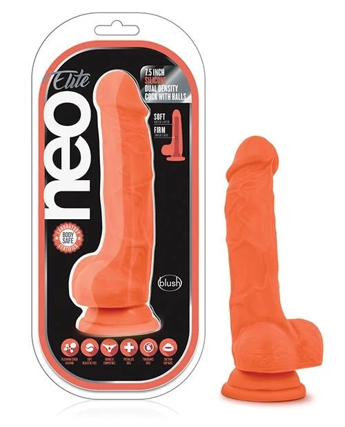 dildo price reviews-Blush Neo Elite Silicone Dual Density Cock W/balls