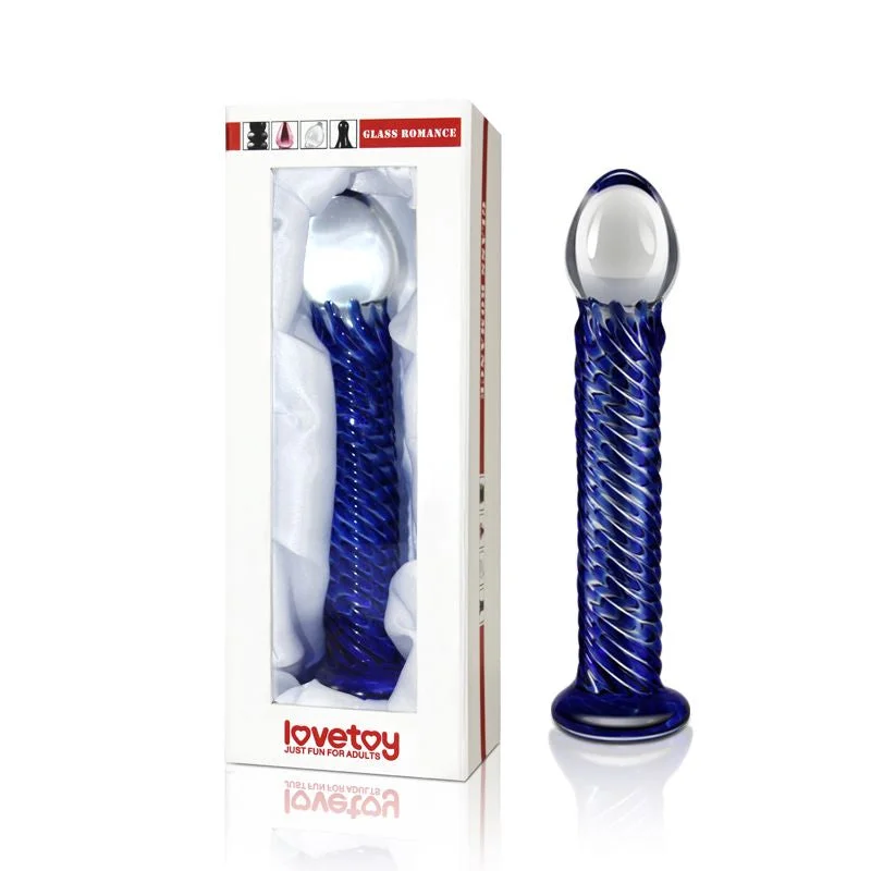 dildo fantasy feedback-Glass Romance - 7.5" Dildo - Blue