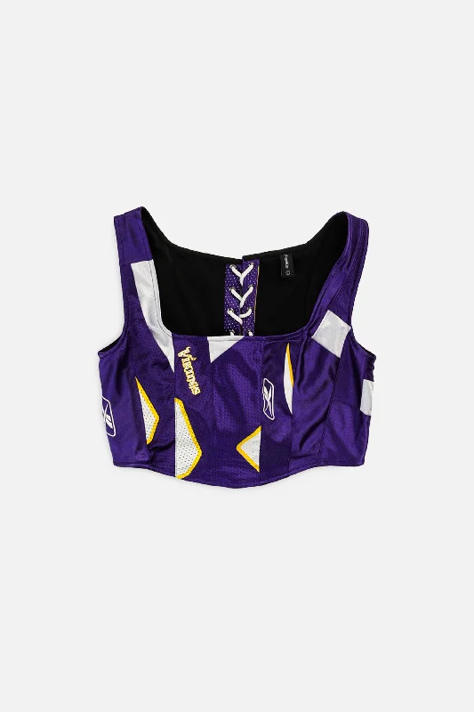 Corset with front clasps-Rework Minnesota Vikings NFL Corset - L