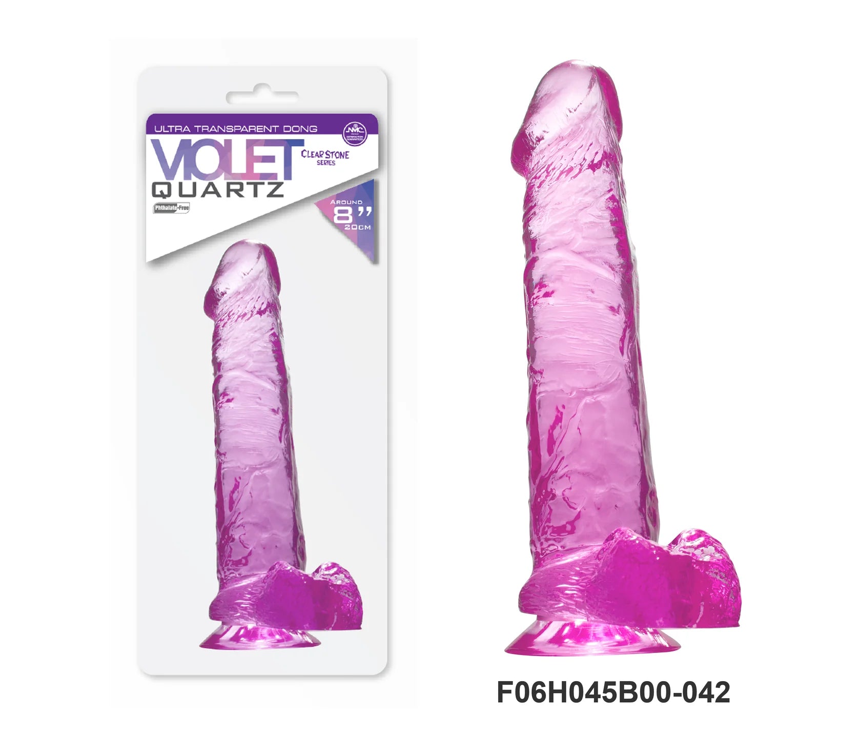 dildo length feedback-Quartz Violet 8" Dildo