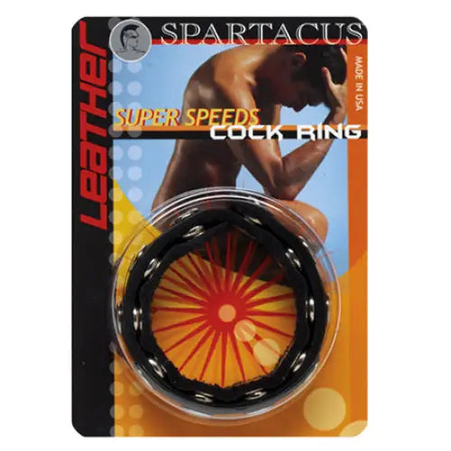 cock ring battery solutions guide-Spartacus Super Speeds Leather Cock Ring