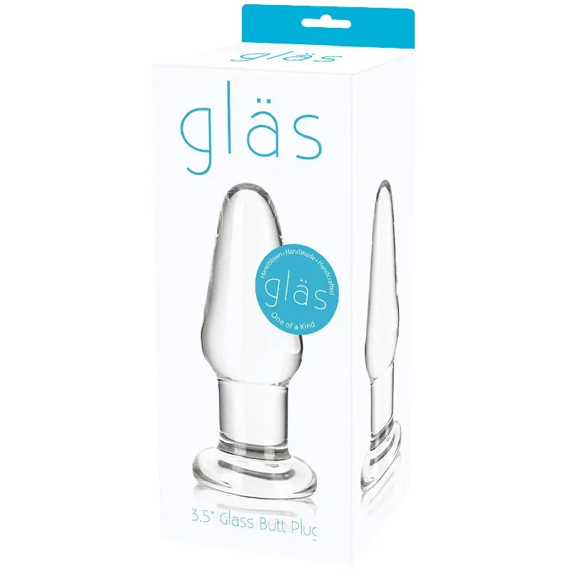 anal toys for private pleasure-Glas 3.5" Smooth Glass Butt Plug