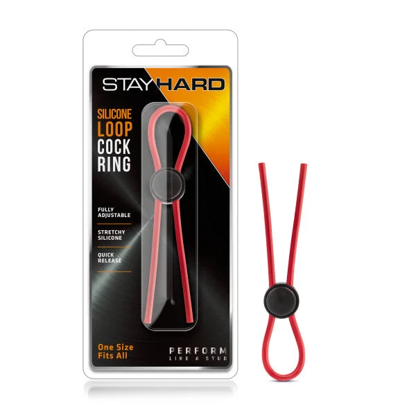 cock ring expert reviews guide-Stay Hard - Silicone Loop Cock Ring - Red