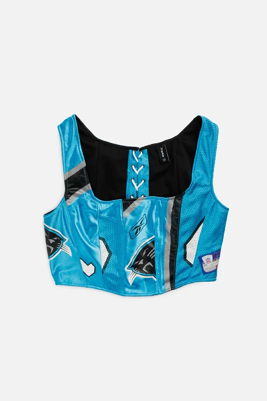 Corset with satin applique-Rework Carolina Panthers NFL Corset - M