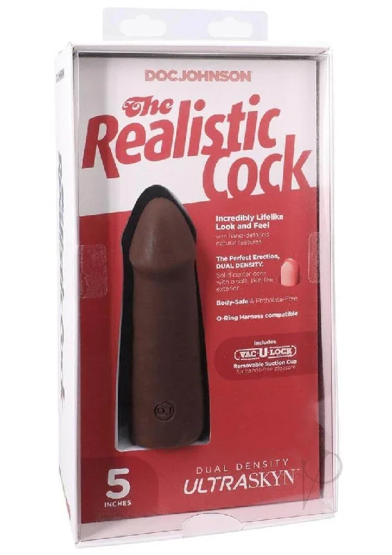 dildo flexibility range-The Realistic Cock 5-Inch ULTRASKYN Vac-U-Lock Dildo Chocolate