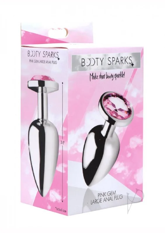 anal toys with easy tip-Booty Sparks Pink Gem Anal Plug Lg