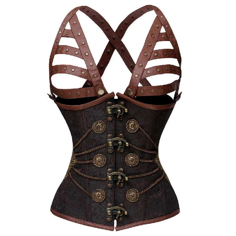 Corset for waist contouring-Veronica Authentic Steel Boned Vintage Underbust Corset