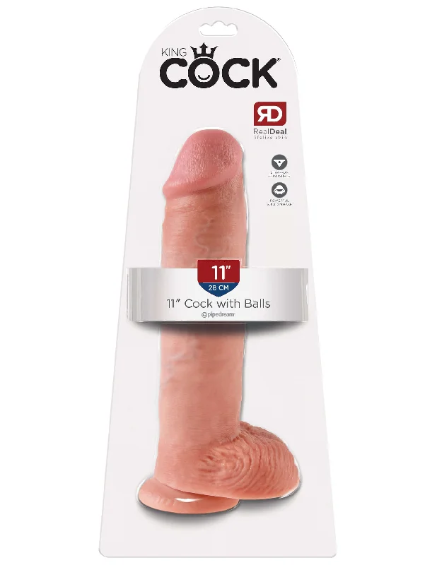 dildo limited trends-King Cock 11-Inch Realistic Dildo with Balls - Lifelike Pleasure for Your Wildest Fantasies