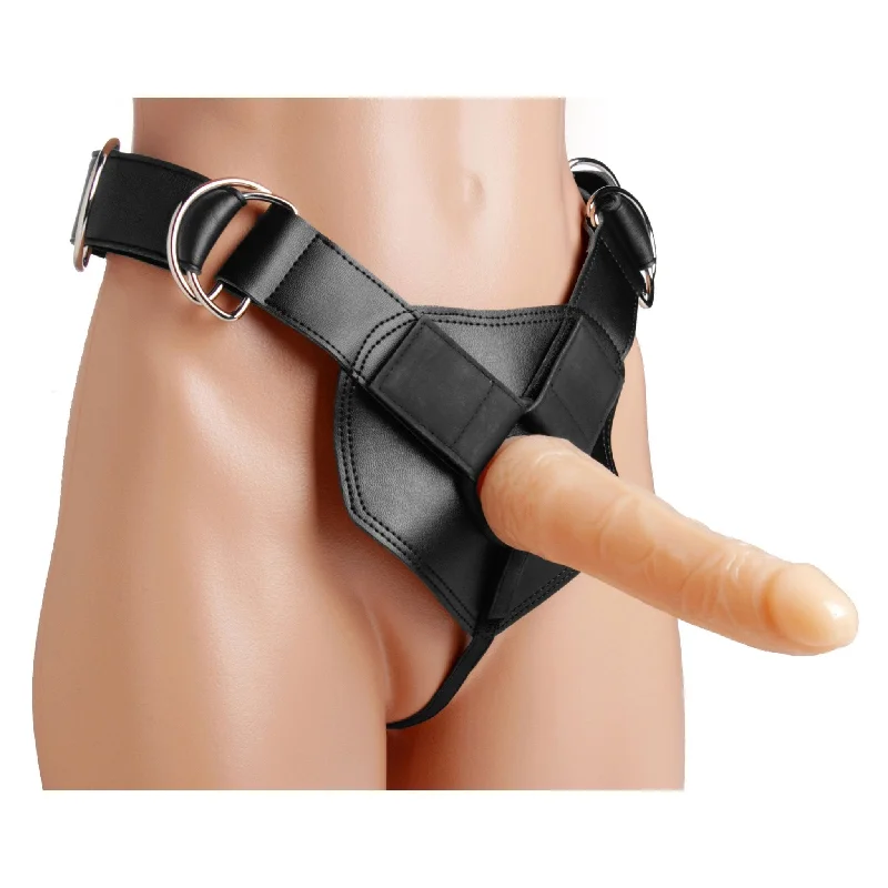 dildo flexibility levels-Flaunt Heavy Duty Strap On Harness with Dildo