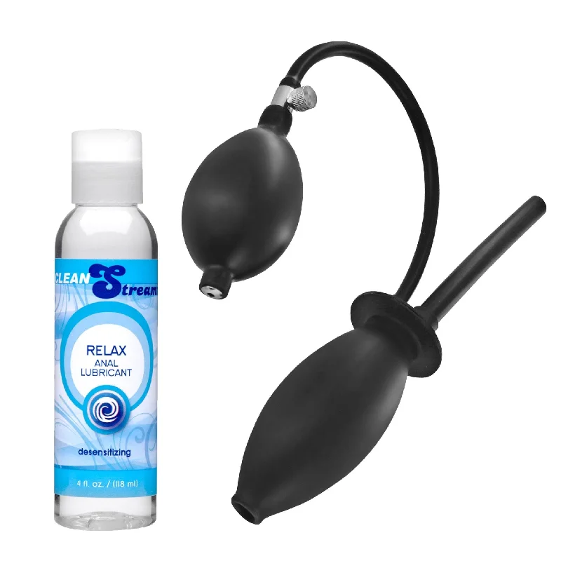 anal toys for sensory vibes-Enema Anal Stretching Kit with Plug and Desensitizing Lube