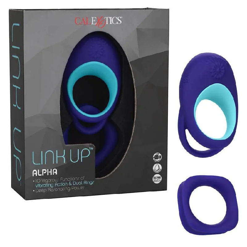 cock ring size tips benefits-Link Up Alpha Dual Ring Vibrating Cock Ring by Cal Exotics