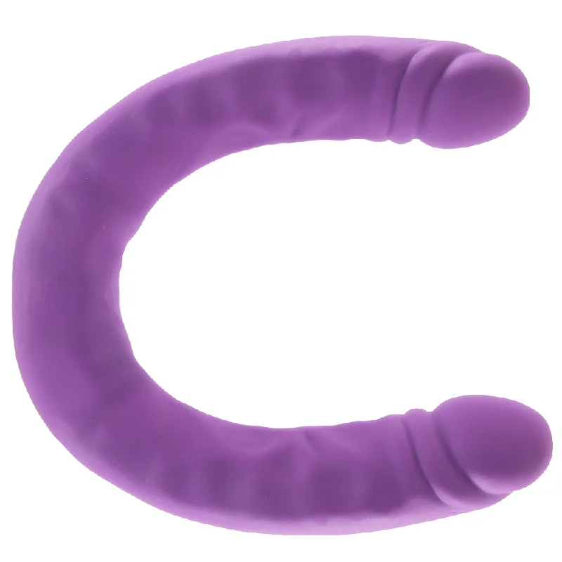 dildo charging resources-Rusé Slim 18 Inch Silicone Double Dildo in Purple