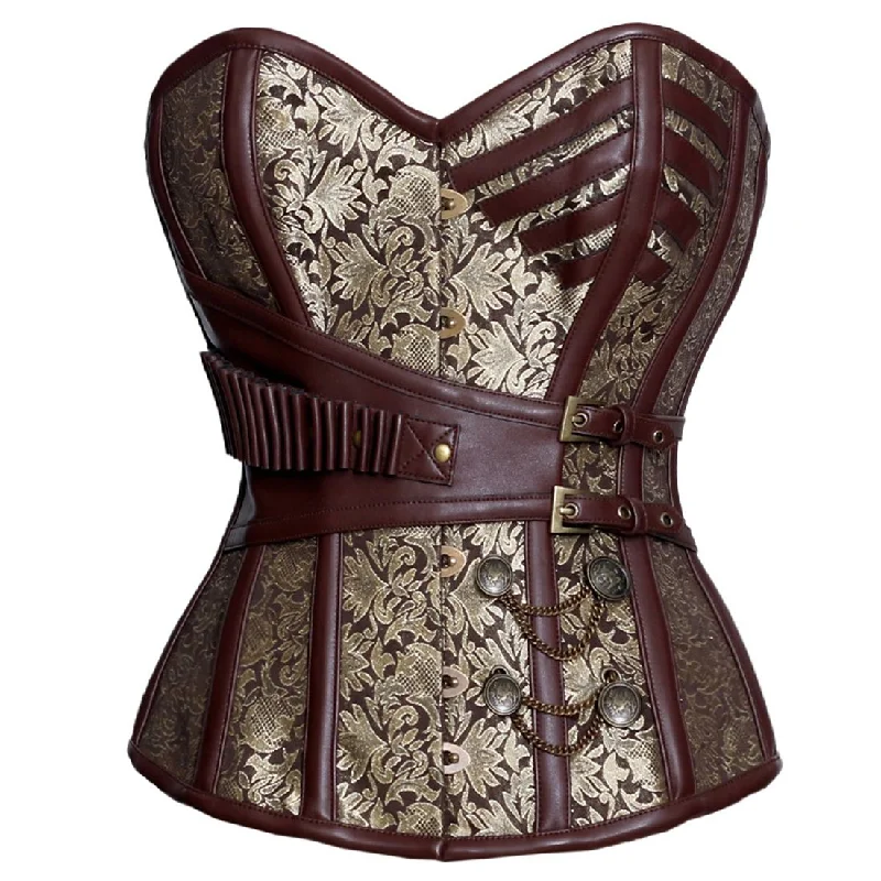 Corset and bustier combo-Yevgeniya Steampunk Authentic Steel Boned Overbust Corset