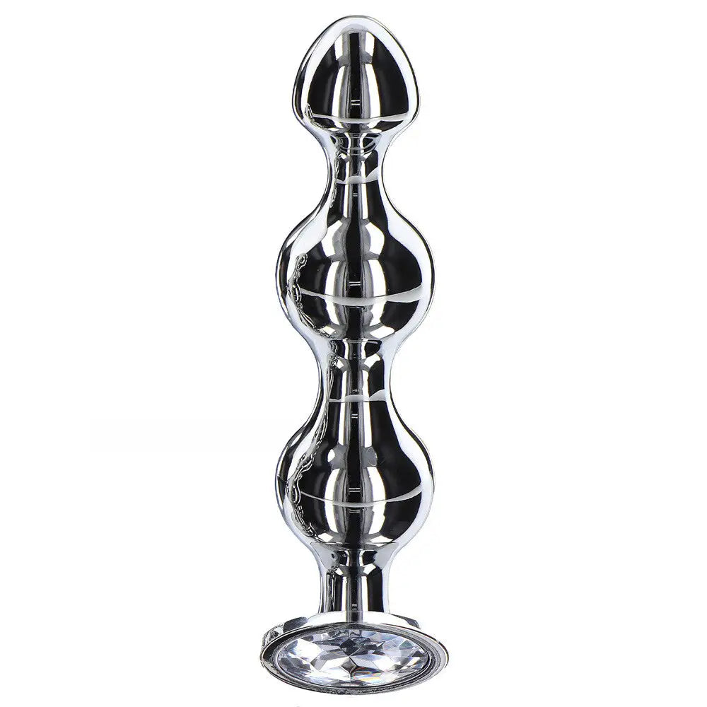 dual-purpose anal toys-5.25-inch Toy Joy Stainless Steel Metal Large Diamond Anal Beads