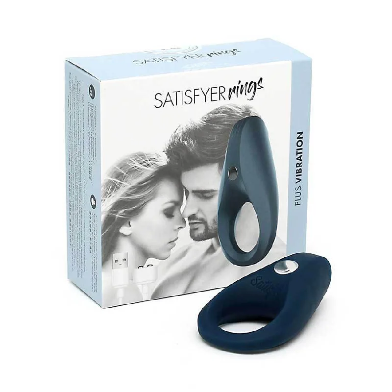 cock ring flexible hacks-Satisfyer Plus Vibration Blue Silicone Cock Ring Couples Rechargeable Sex Toy