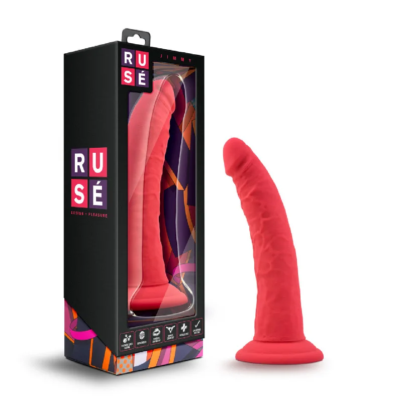 dildo safety accessories-Ruse Jimmy Silicone Dildo - Cerise