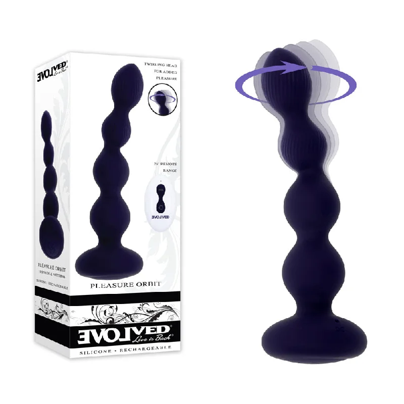 anal toys for sensory pleasure-Evolved PLEASURE ORBIT - Navy  17.8 cm USB Rechargeable Twirling & Vibrating Anal Beads with Remote