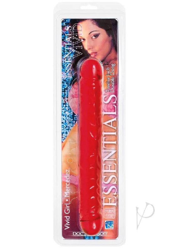 dildo realism trends-Vivid Essentials Double Dildo 12 inches - Red