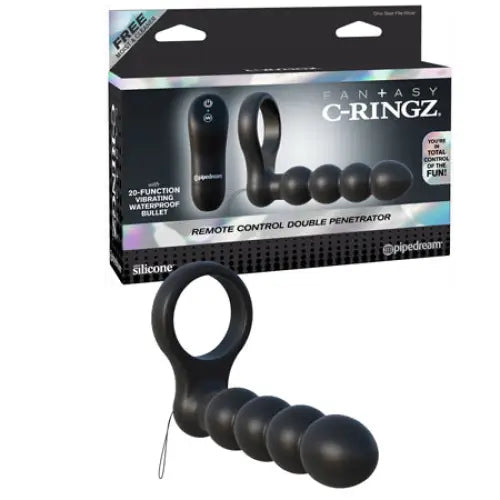 cock ring size solutions reviews-Pipedream Fantasy C-Ringz Remote Control Double Penetrator Vibrating Silicone Dual Entry Cockring Black