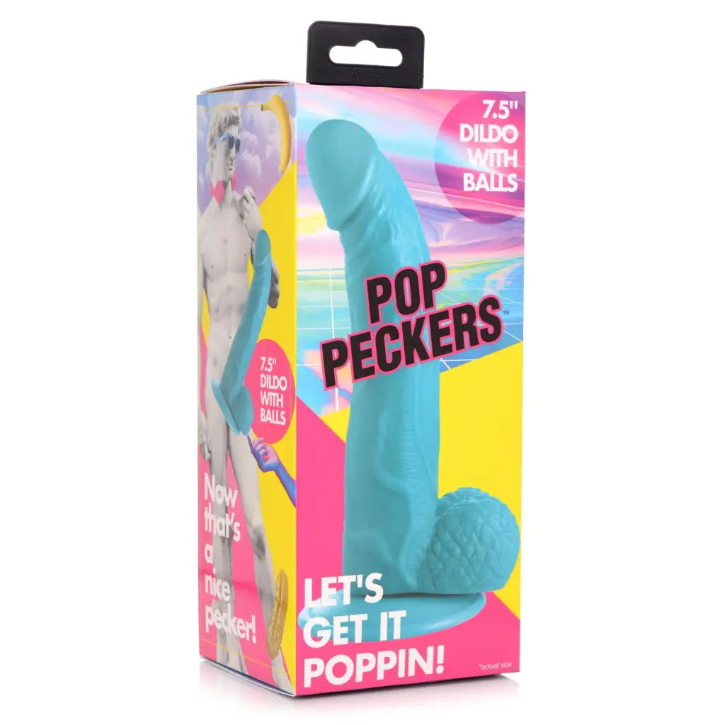 dildo texture testimonials-Pop Peckers 7.5" Dildo with Balls