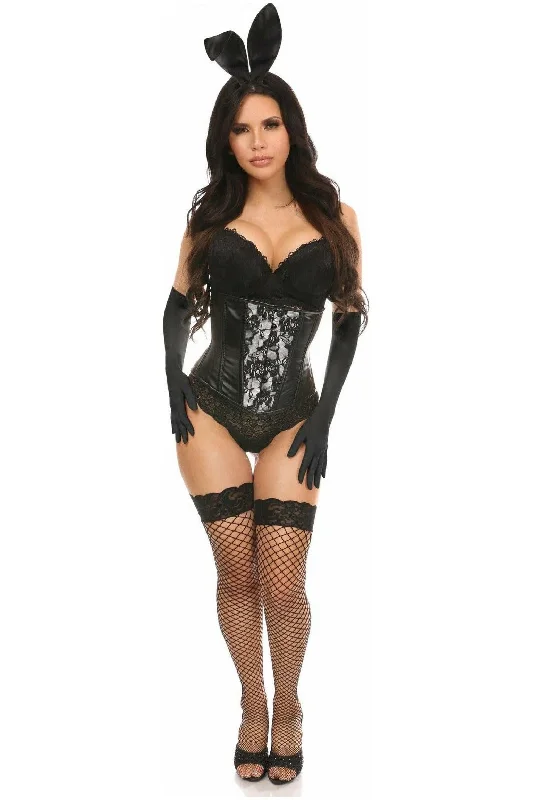 Corset and leggings outfit-Lavish 4 PC Sexy Bunny Corset Costume