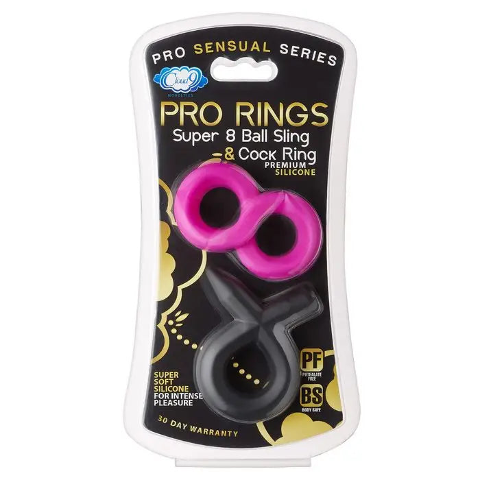 cock ring beginner reviews guide-Cloud 9 Pro Sensual Silicone Super 8 Ring & Tie Sling 2 Pack