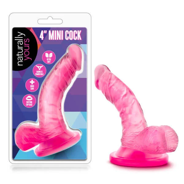 dildo repair resources-Naturally Yours 4 Inches Mini Cock Pink Realistic Dildo | Petite and Pleasure-Packed