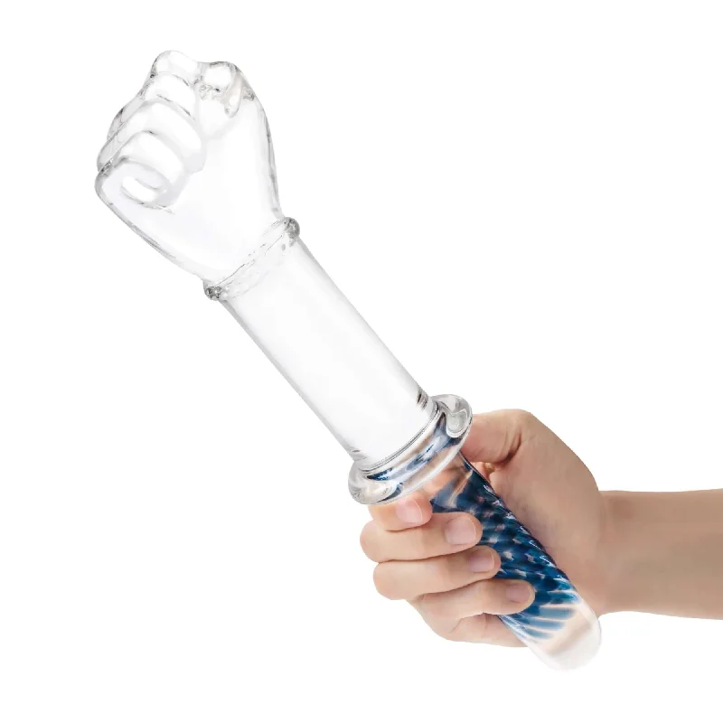 dildo discount trends-Gläs 11 Inch Glass Fist Double Ended Dildo with Handle Grip - Textured, Ergonomic Design