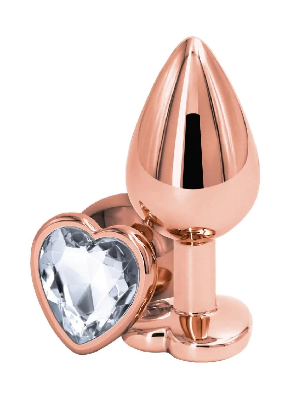 anal toys with quiet grip-Rear Assets Rose Gold Heart Anal Plug