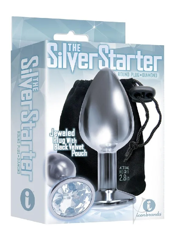 anal toys with flexible grip-The 9 Silver Starter Plug Diamond