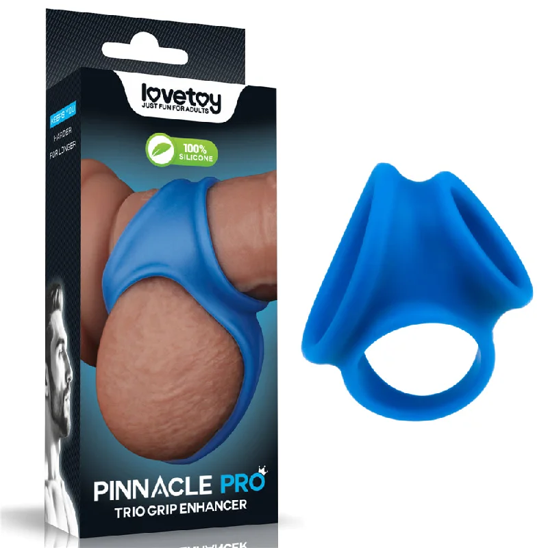 cock ring vibration benefits reviews-Pinnacle Pro Trio Grip Enhancer - Blue Cock & Balls Ring