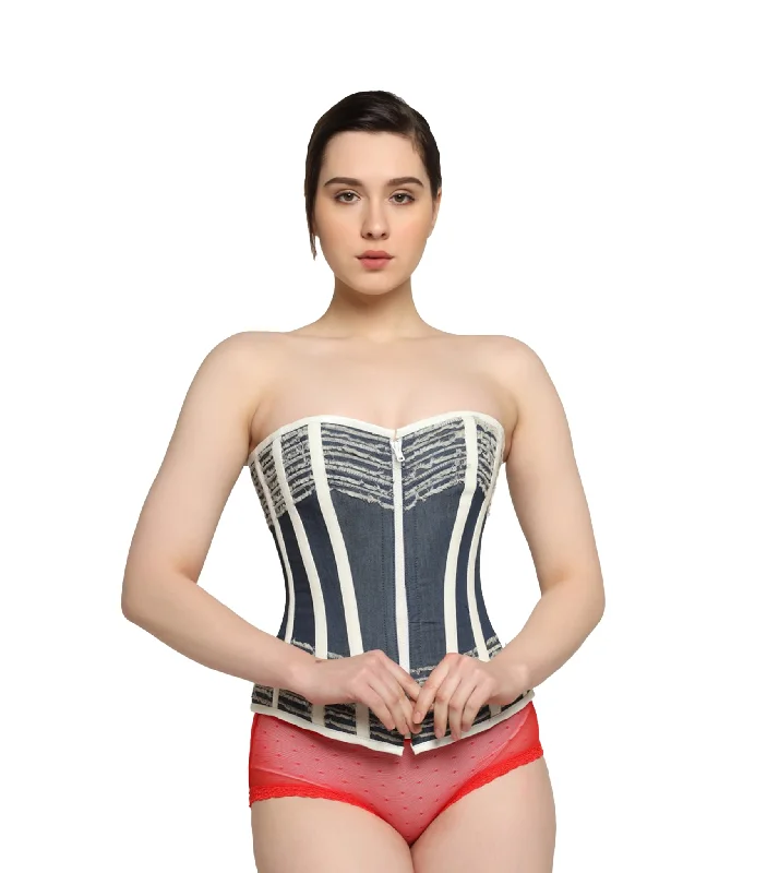 Corset for slim women-Denim Overbust corset