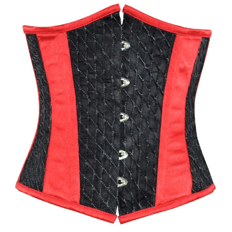 Corset with floral trim-Eugene Authentic Steel Boned Waist Reducing Underbust Corset