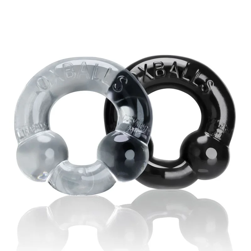 cock ring for sensitivity boost-Ultraballs 2 Pk Cockring Black And Clear