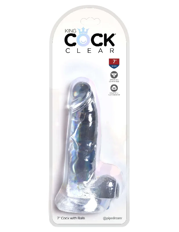 dildo collector tutorials-King Cock Clear 7 inches Cock Realistic Dildo with Balls