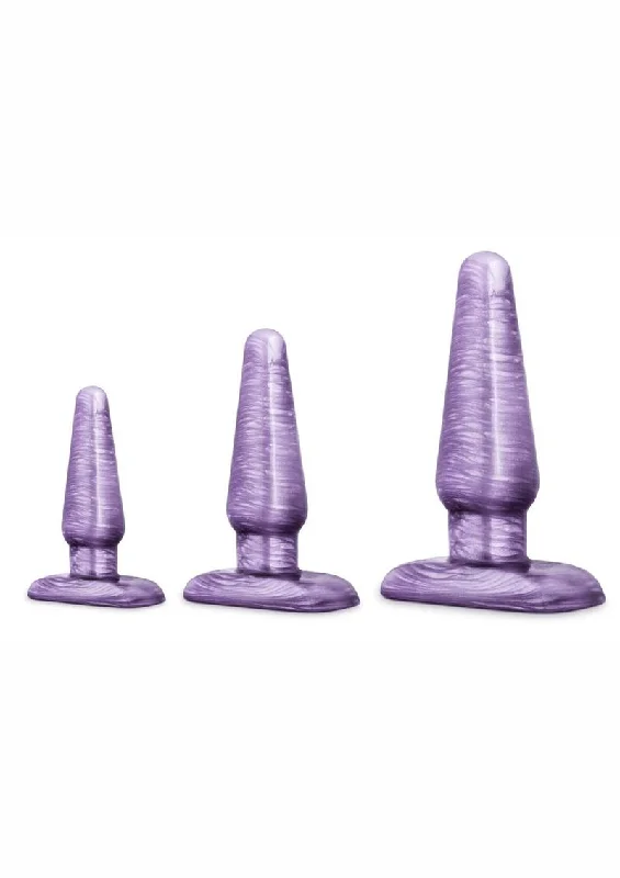 anal toys with soft grip-B Yours Anal Trainer Kit - Purple Swirl