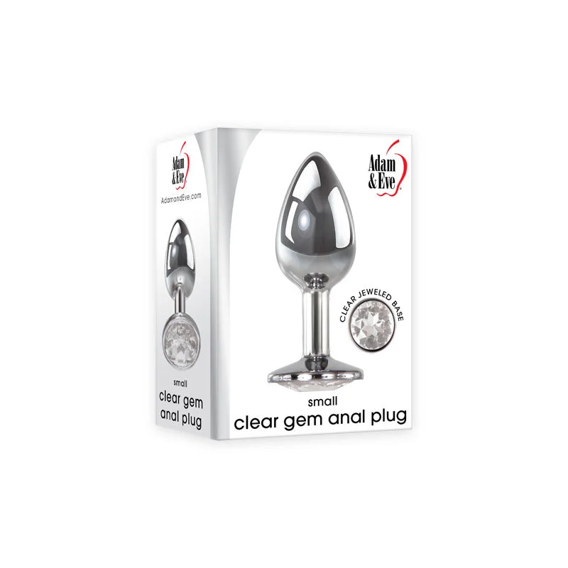 anal toys for role-playing-Adam & Eve Clear Gem Anal Plug - Small