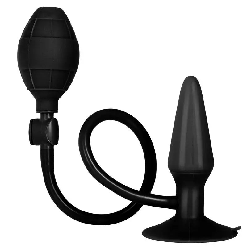 anal toys for group play-Colt Inflatable Medium Black Silicone Anal Butt Plug