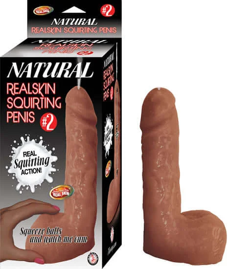 dildo brand experiments-Experience Realistic Pleasure with Natural Realskin Squirting Penis #2 Brown Dildo