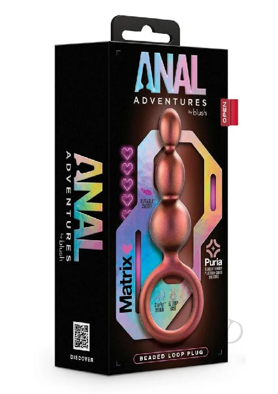 anal toys for extended wear-Anal Adv Matrix Beaded Loop Plug Copper