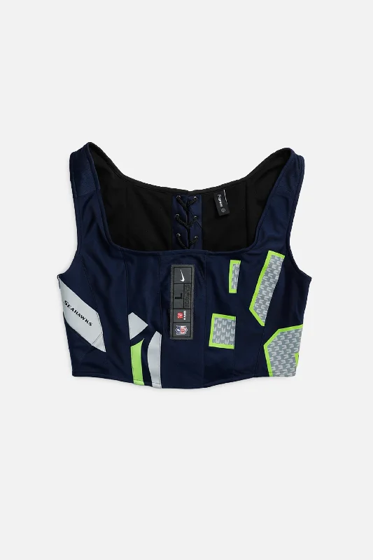 Corset for festival season-Rework Seattle Seahawks NFL Corset - L