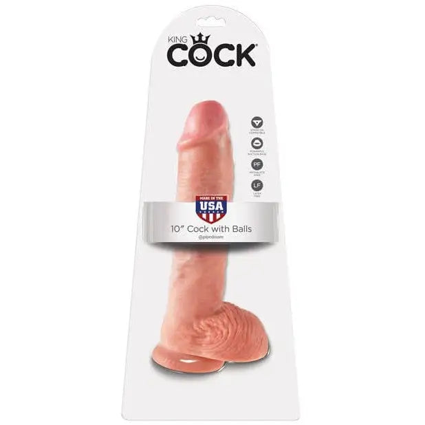 dildo discount accessories-Pipdream King Cock 10" Dildo with Balls