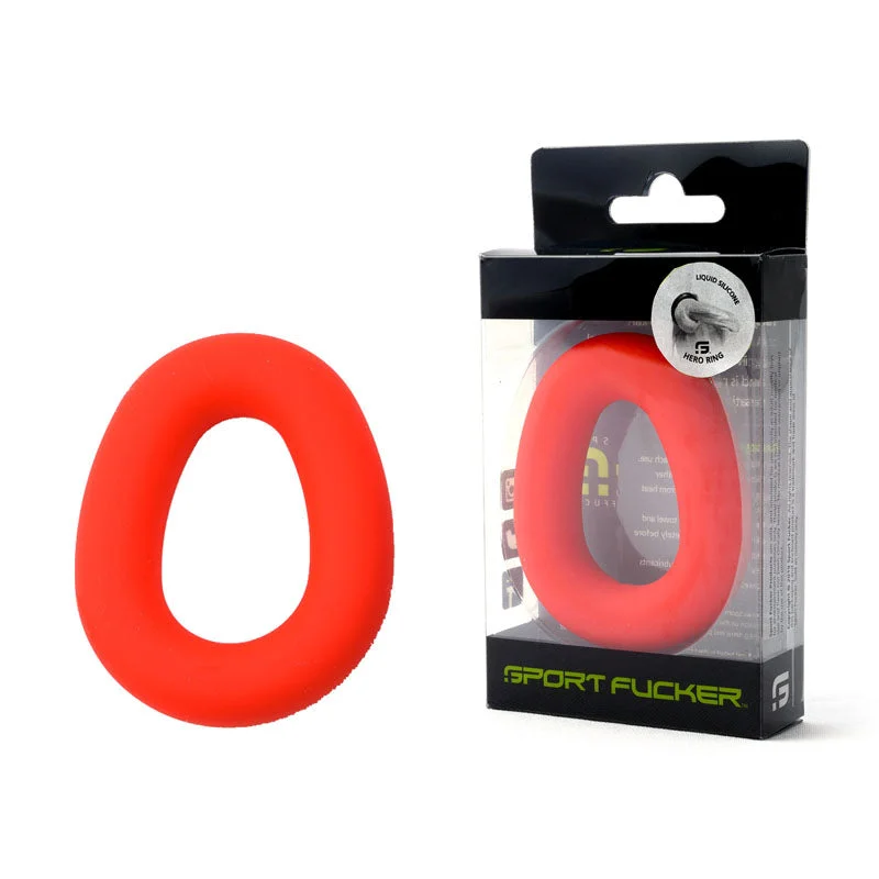 cock ring flexible guide-Sport Fucker Hero Ring Cock Ring - Red