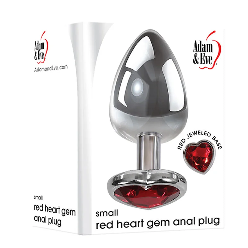 anal toys with ergonomic grip-Adam & Eve Red Heart Gen Anal Plug - Small