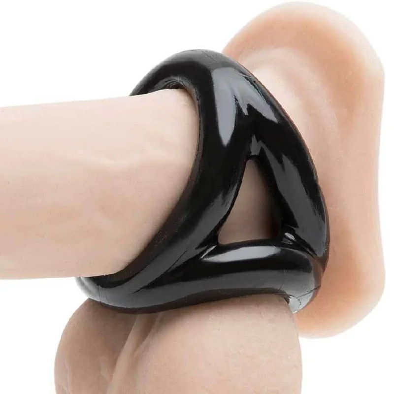 cock ring care hacks-Oxballs Tri-Sport 3 Ring Cock and Ball Ring Stretcher Black