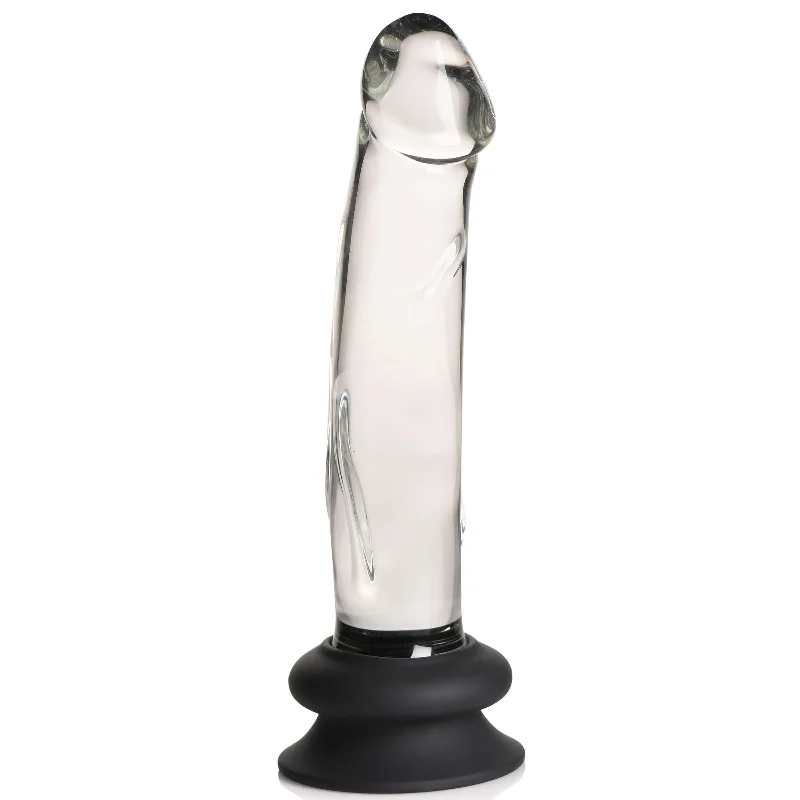 dildo innovative tutorials-Pleasure Crystals 7.6 inches Glass Dildo with Silicone Base