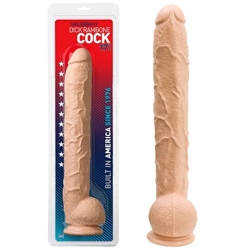 dildo trendy manuals-Doc Johnson Classic Dick Rambone Cock Realistic Dildo with Suction Cup Mount Base 17 inch Flesh