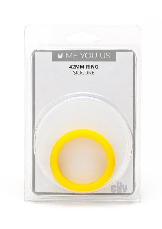 cock ring cleaning reviews-Myu Silicone 42mm Ring Yellow