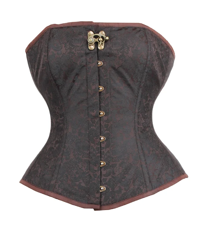 Corset with floral stitching-Naomi Long Line Overbust Corset